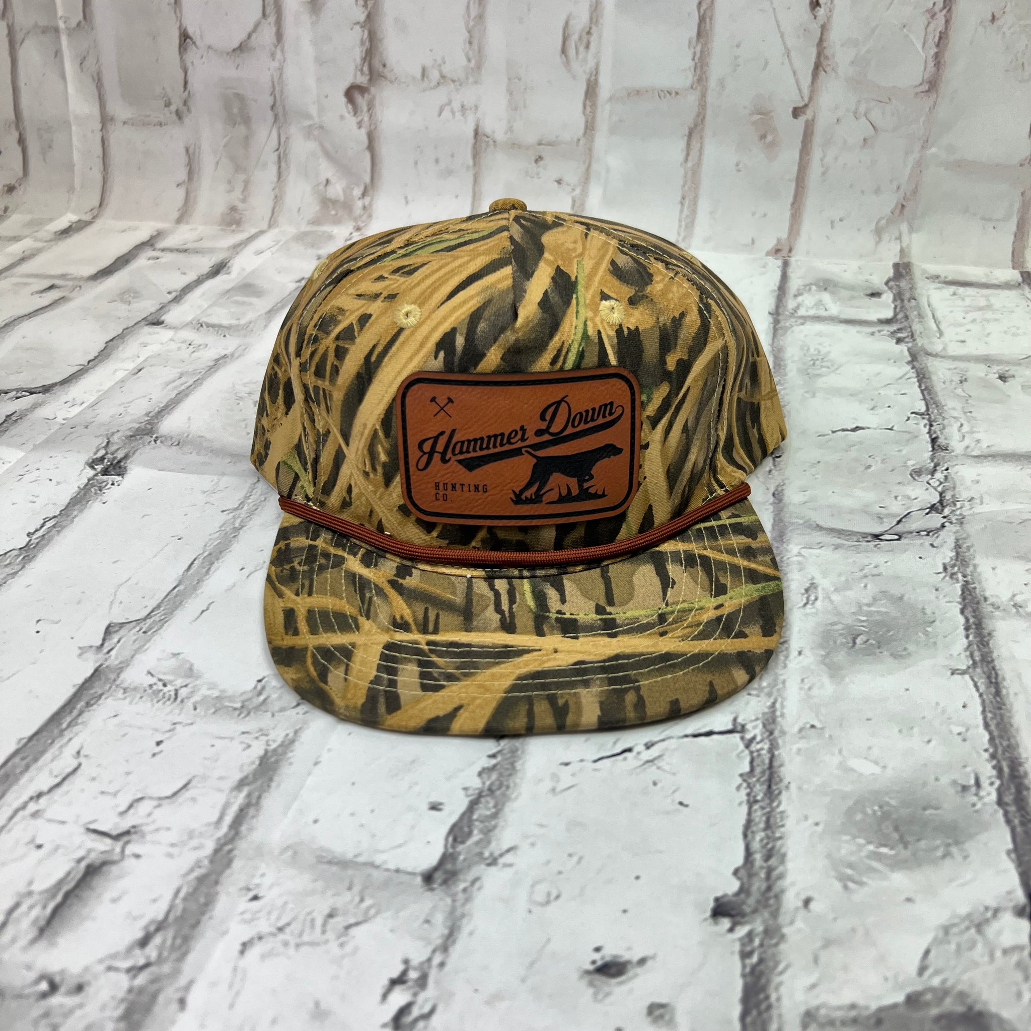 Hammer Down "Hunting Co" Hat - Wetlands Camo with Rope