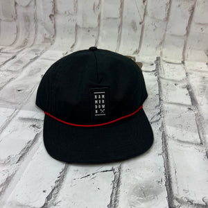 Hammer Down "HD Stack Patch" Hat - Black with Red Rope