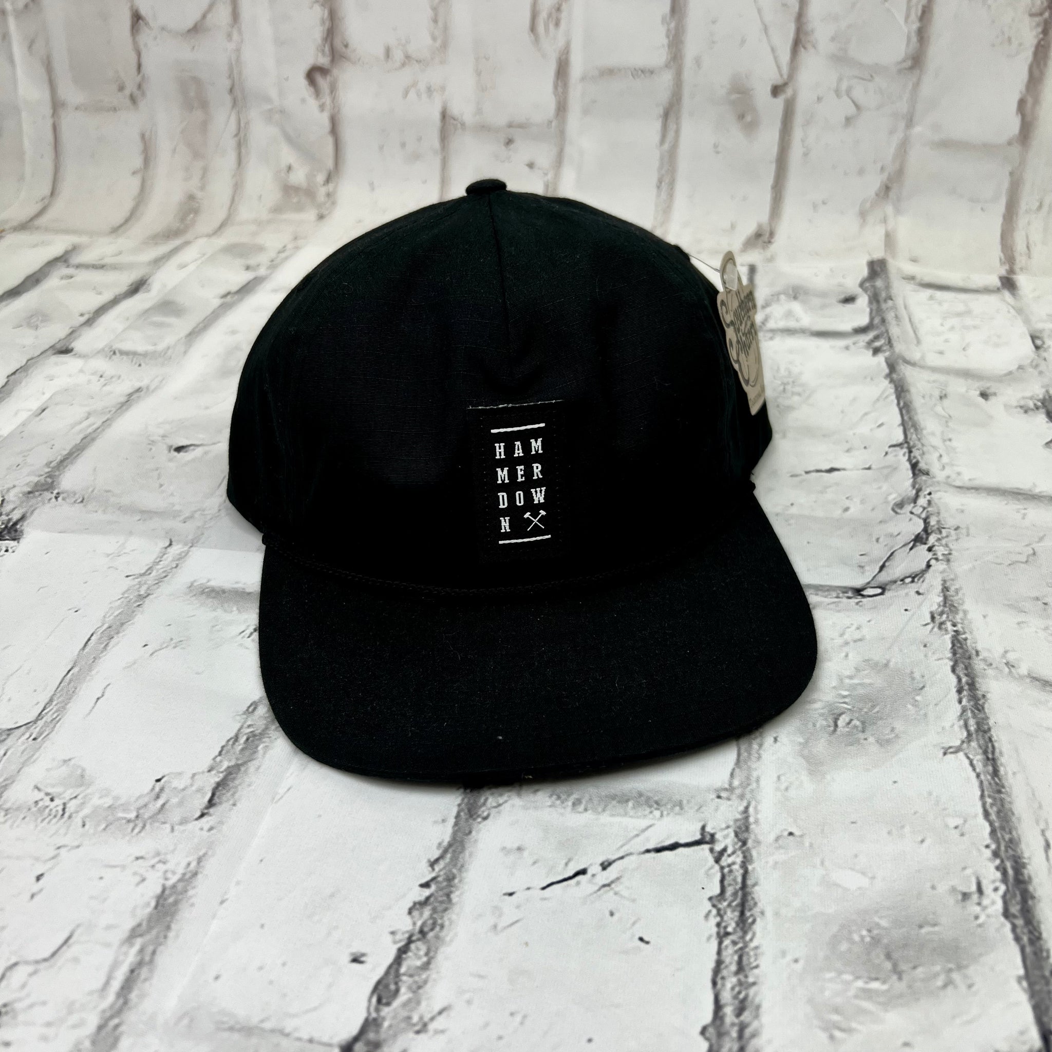 Hammer Down "HD Stack Patch" Hat - Black with Black Rope