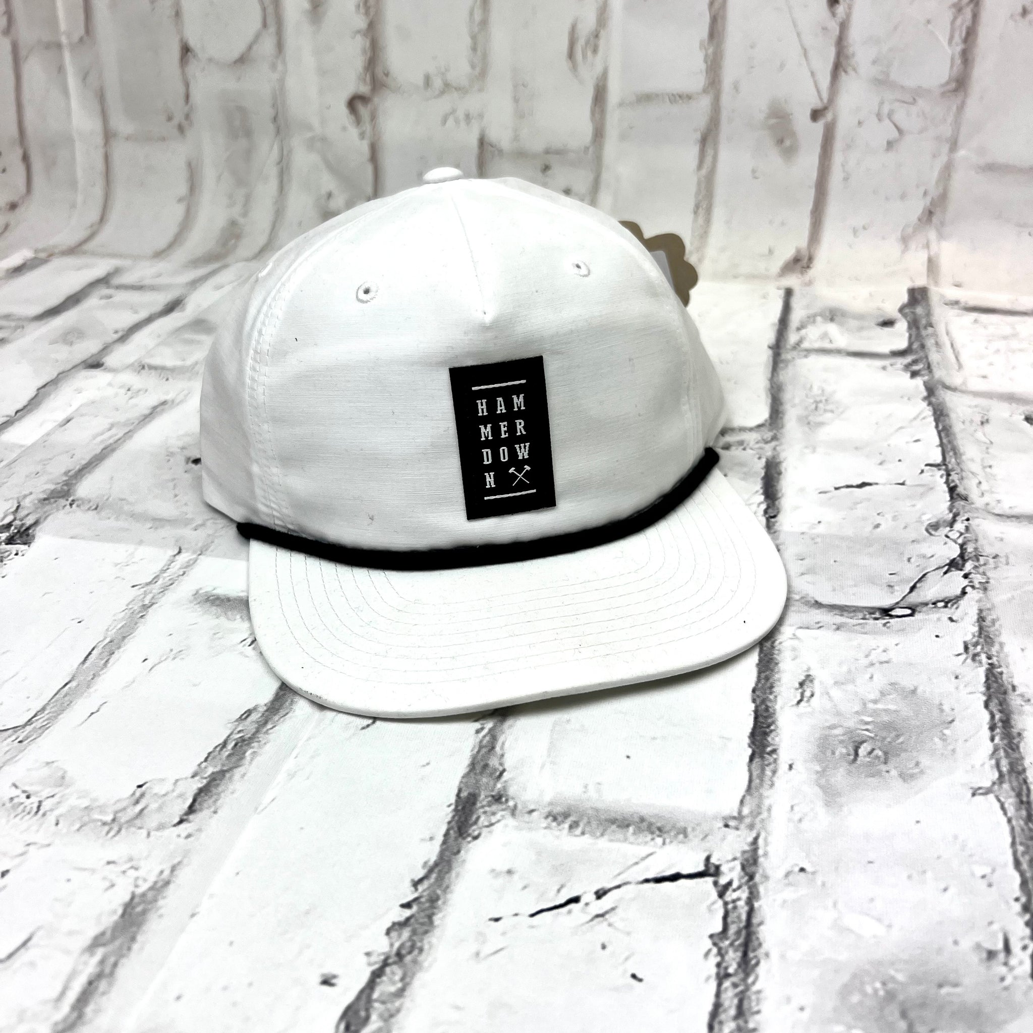Hammer Down "HD Stack Patch" Hat - White with Navy Rope