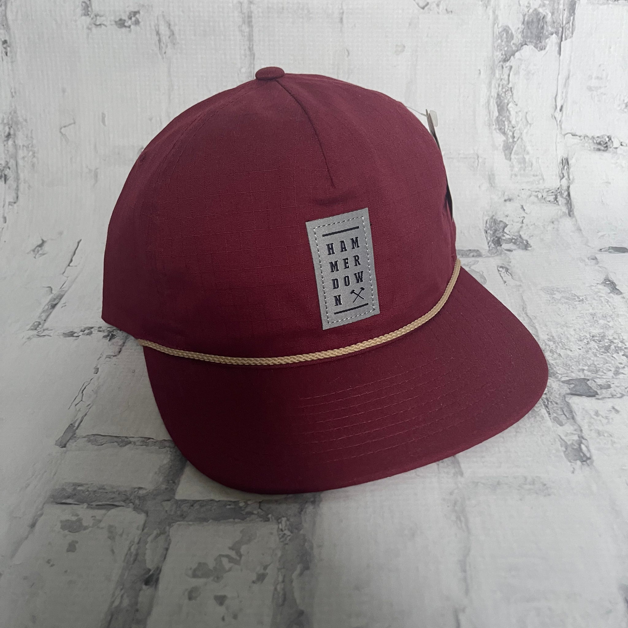 Hammer Down "HD Stack Patch" Hat - Cardinal with Khaki Rope