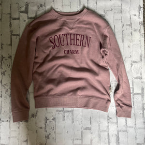 Southern Charm "Lettering" Sweatshirt - Rose