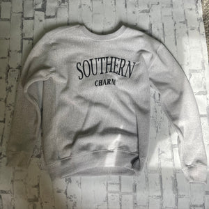 Southern Charm "Lettering" Sweatshirt - Light Gray