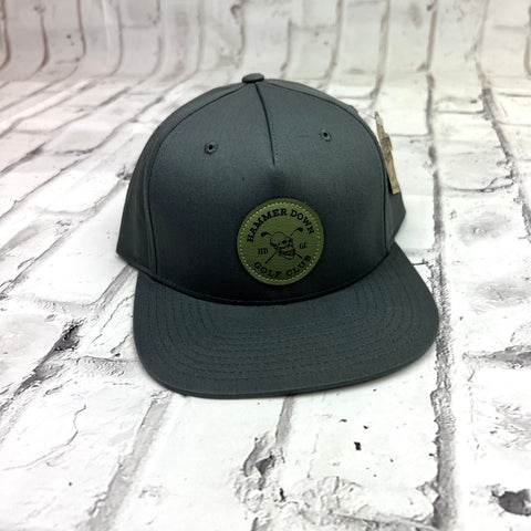 Hammer Down "Golf Club" Hat - Flint Grey with Leather Patch