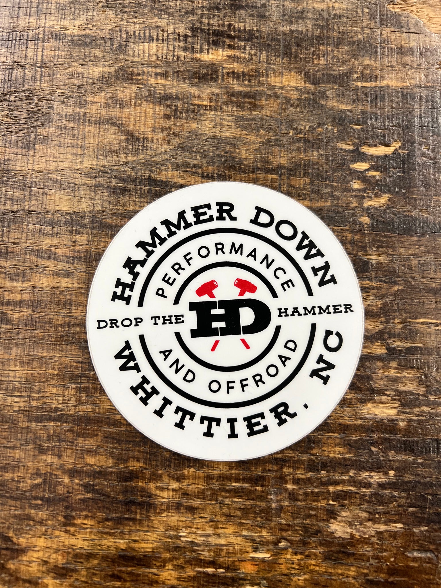 Hammer Down "Performance" Sticker - White