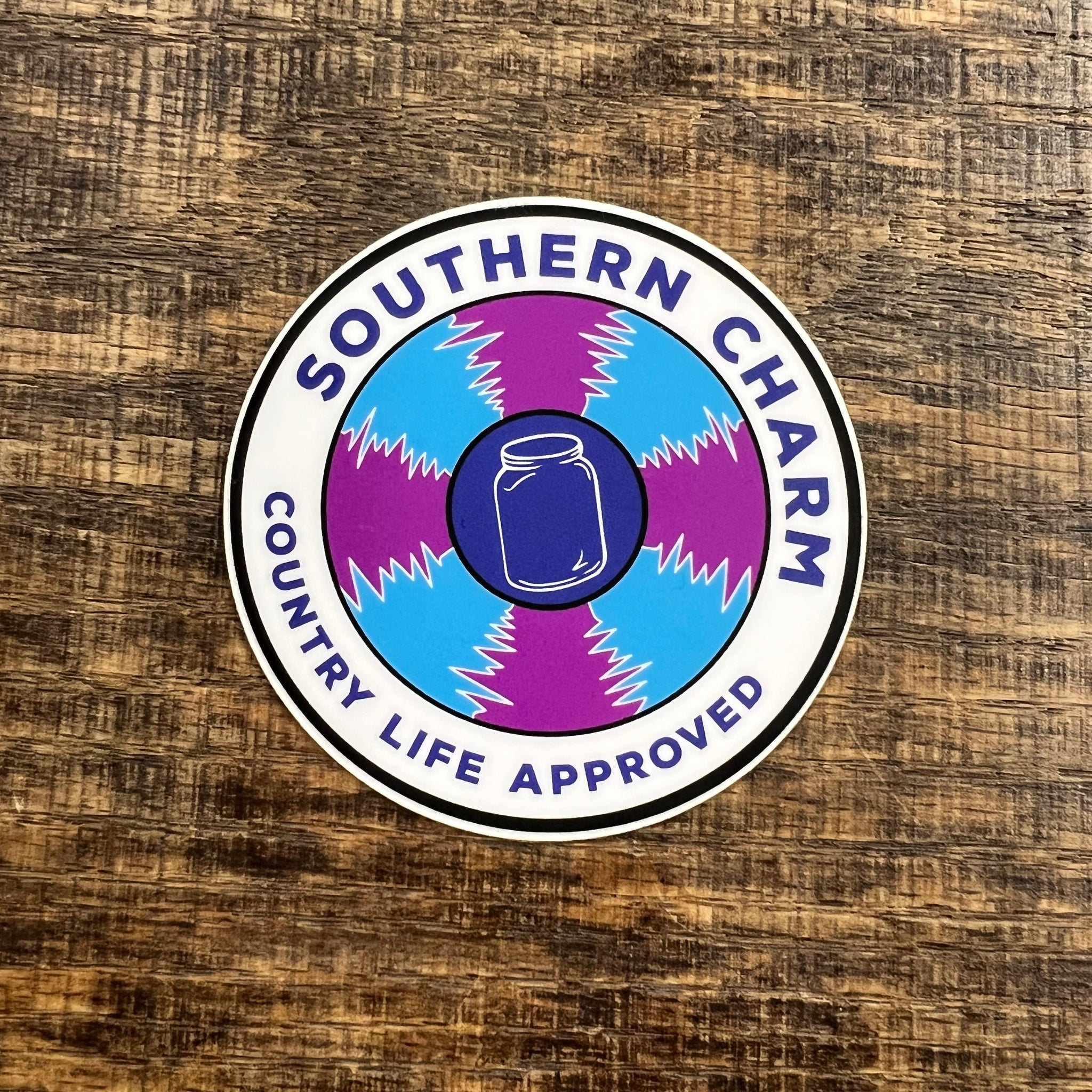Southern Charm "Record" Sticker - Blue And Purple