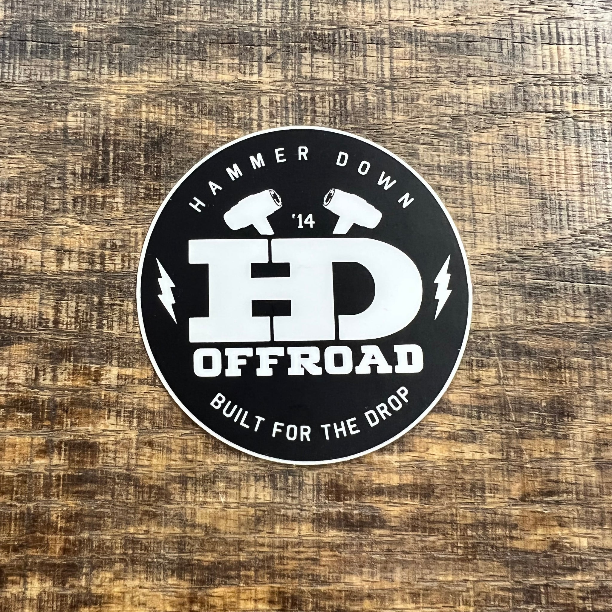 Hammer Down "Off Road" Sticker - Black And White