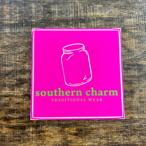 Southern Charm "Jar Square" Sticker - Pink