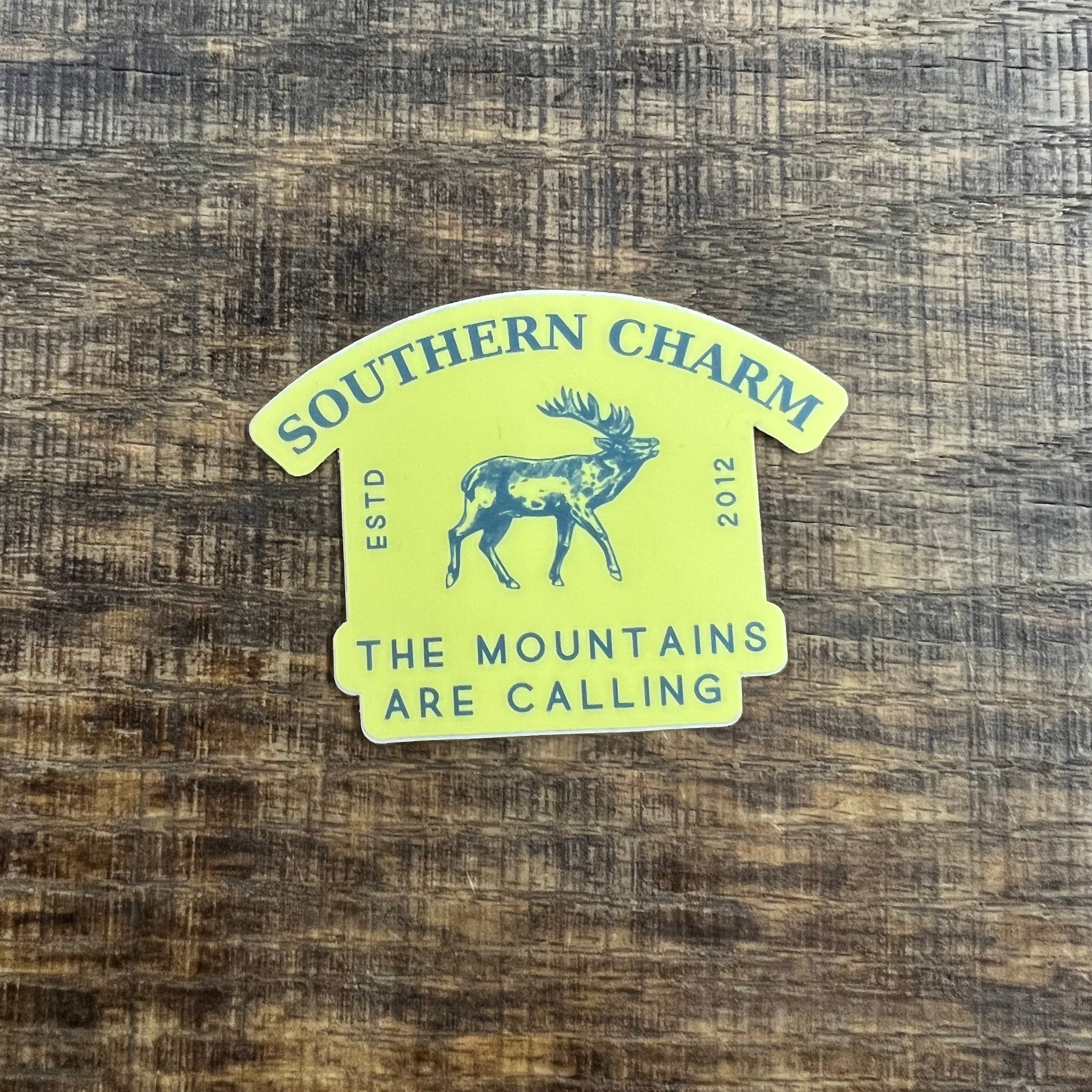 Southern Charm "The Mountains Are Calling" Sticker - Yellow