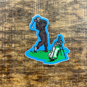 Hammer Down "Golfing Sasquatch" Sticker - Blue