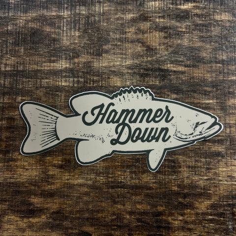 Hammer Down "Fish" Sticker - Black and White