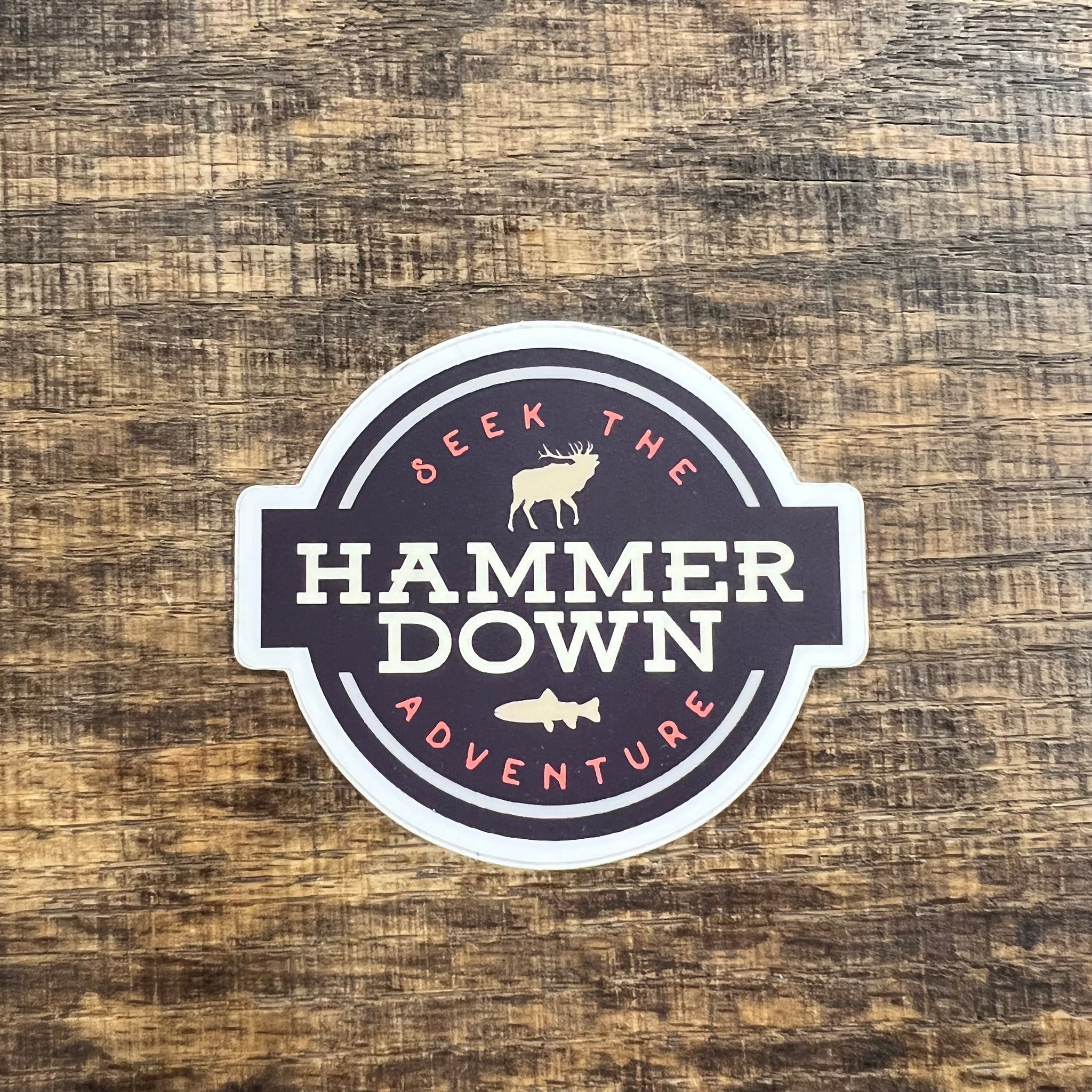 Hammer Down "STA Badge" Sticker - Black and White
