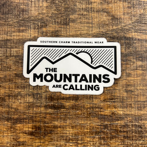 Southern Charm "Mountains Are Calling" Sticker - Black and White