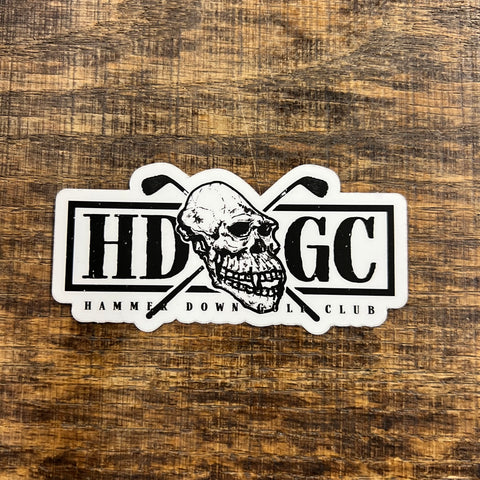 Hammer Down "Golf Club" Sticker - Black and White