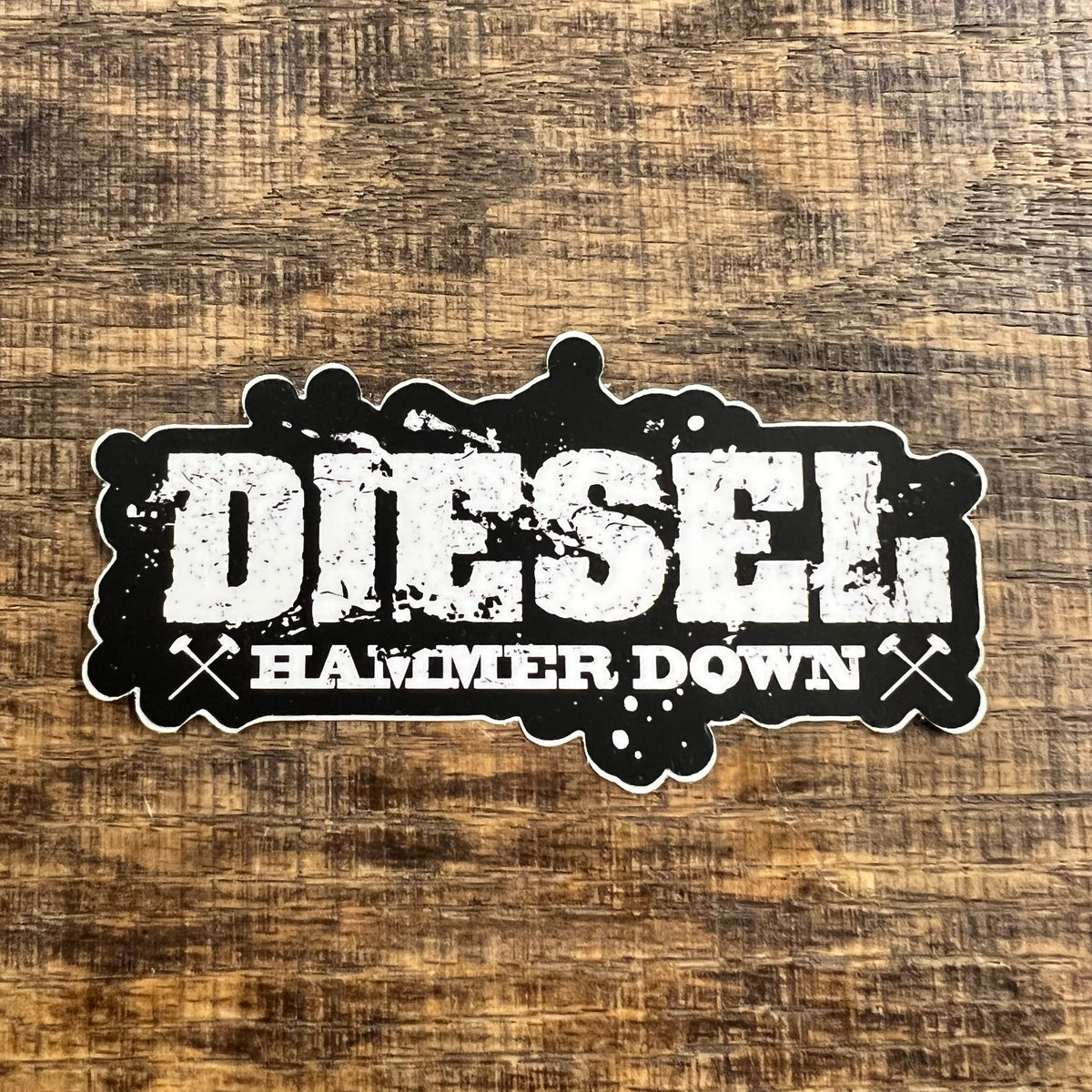 Hammer Down "Diesel" Sticker Black and White Southern Charm
