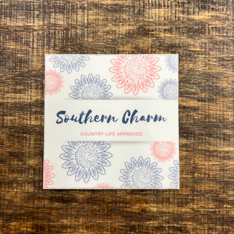Southern Charm "Sunflower" Sticker - Blue and Pink