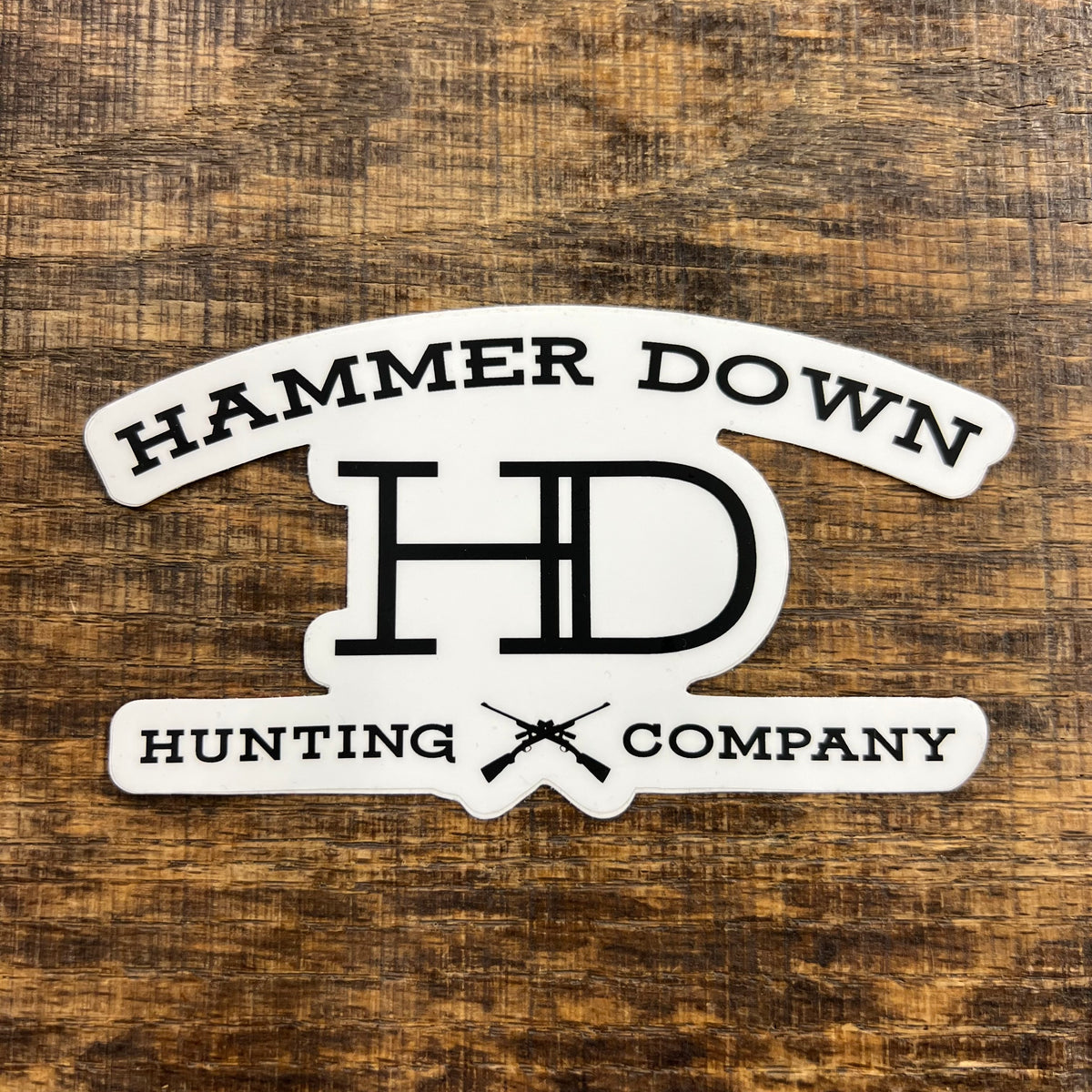 Hammer Down "Hunting Co" Sticker Black and White Southern Charm The Charm"