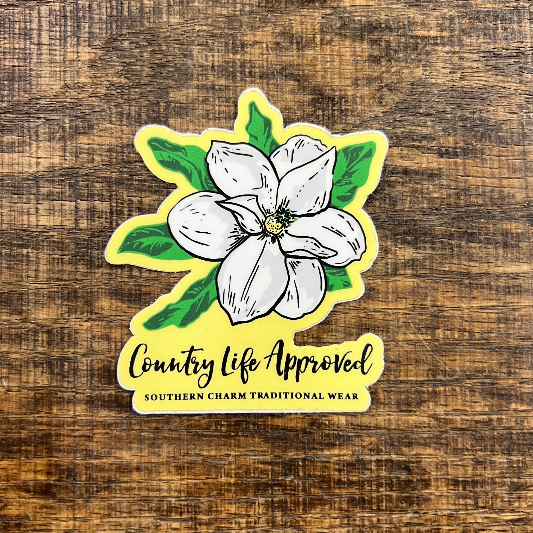 Southern Charm "Magnolia" Sticker - White and Yellow