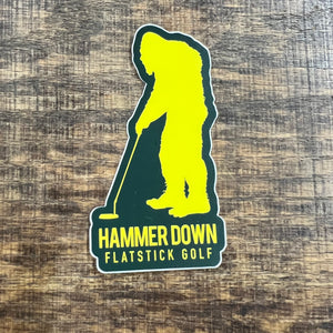 Hammer Down "Flatstick Golf" Sticker - Black and Yellow