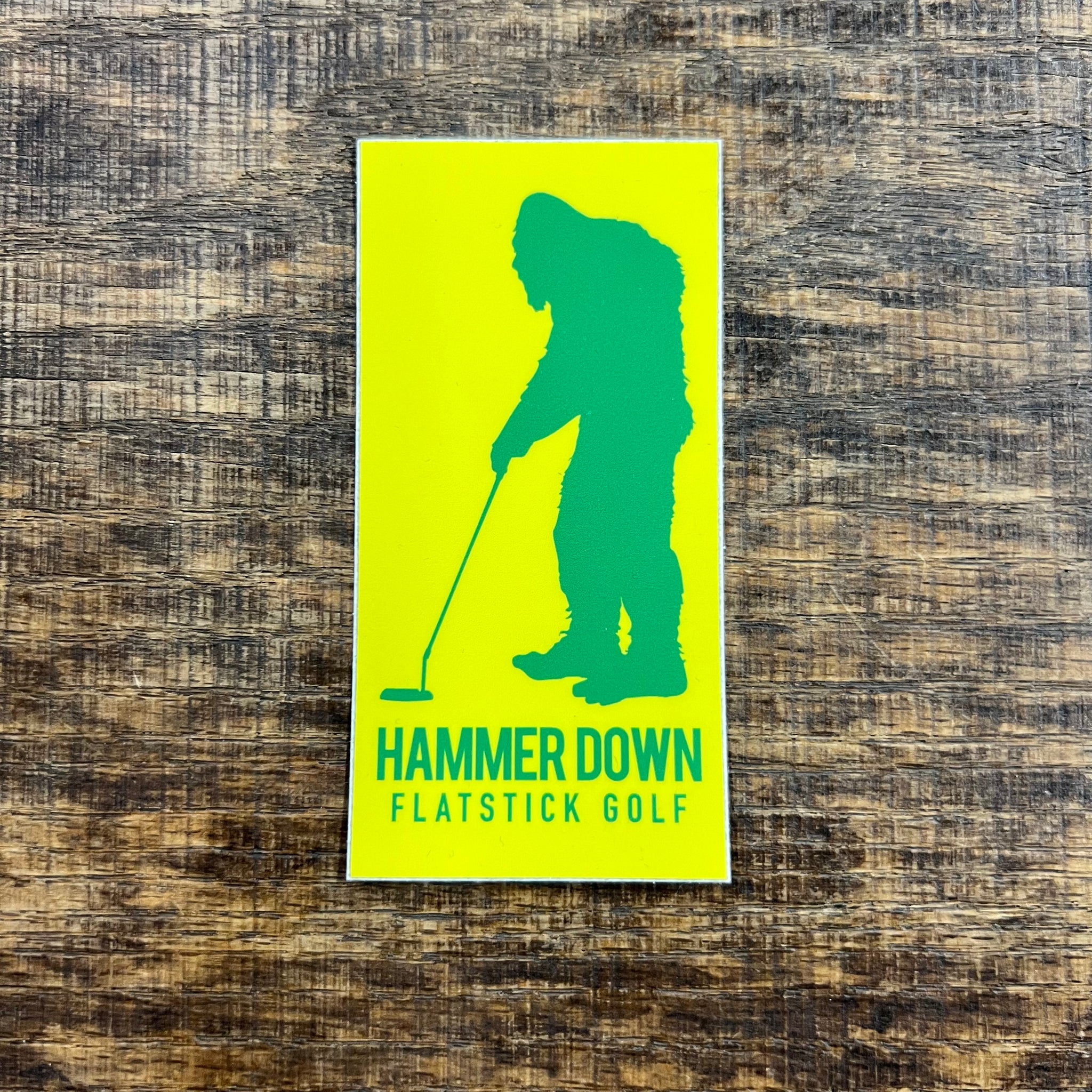 Hammer Down "Flat Stick Golf" Sticker - Yellow and Green