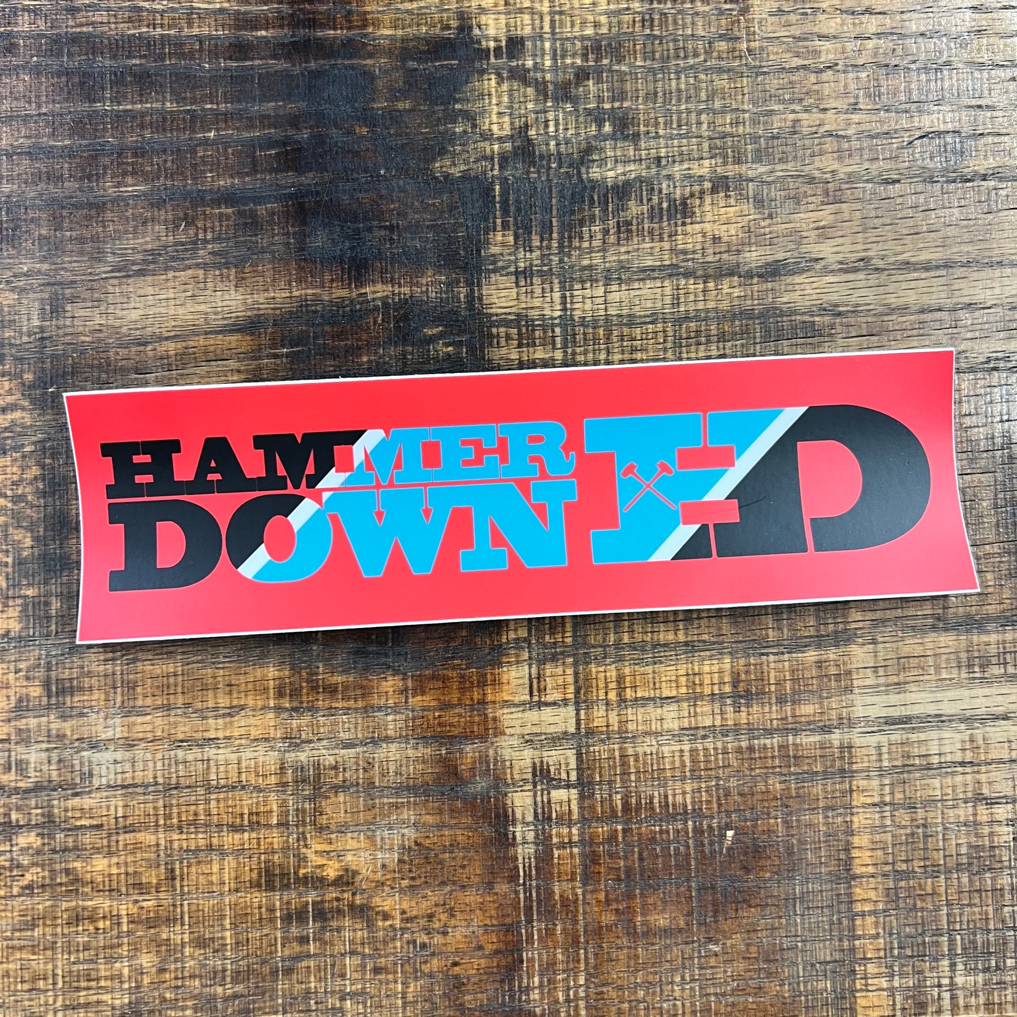 Hammer Down "HD Stack" Sticker - Red and Blue