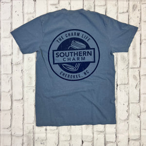 Southern Charm "70s Station" Short Sleeve T-shirt - Washed Denim