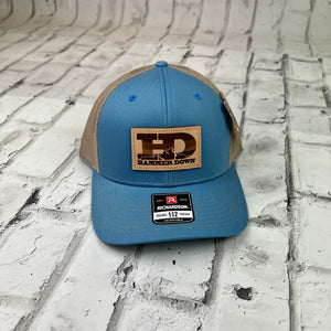 Hammer Down "HD MTN" Hat - Columbia and Khaki with Leather Patch