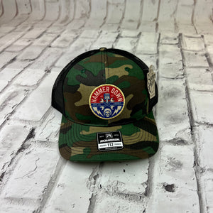 Hammer Down "Gear Head USA" Hat - Camo and Black with Rope Patch