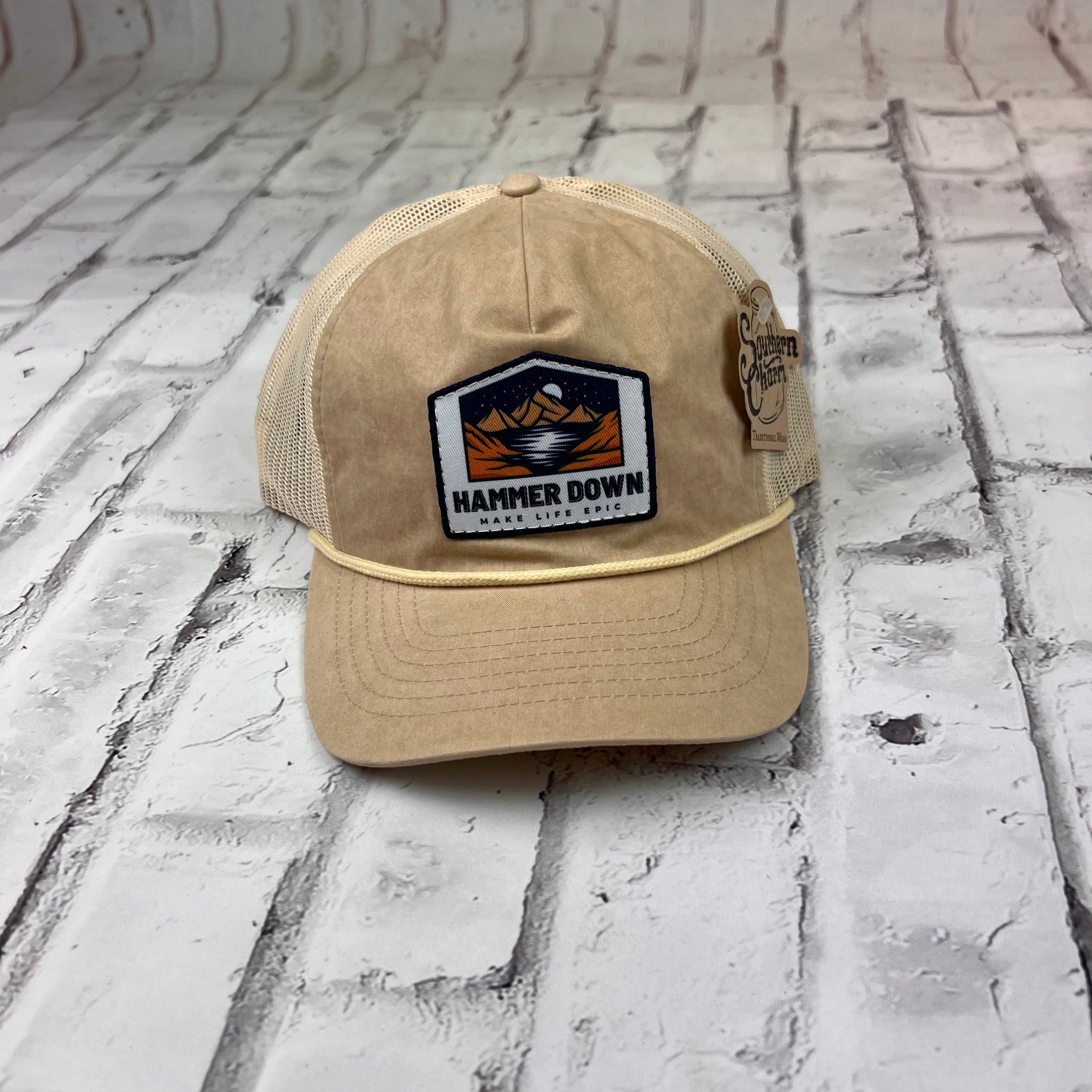 Hammer Down "Mars Mountain" Hat - Tan and Sand with Leather Patch