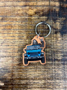 Hammer Down "Sasquatch" Keychain - Blue and Coral