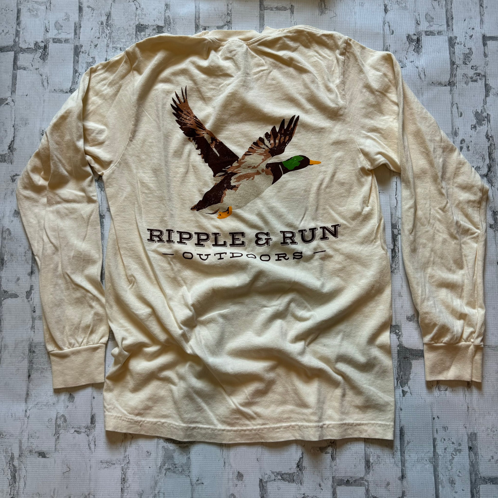 Ripple and Run "Duck" Long Sleeve T-shirt - Cream
