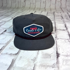Ripple and Run "Adventure Lifestyle" Hat - Charcoal with Black Rope