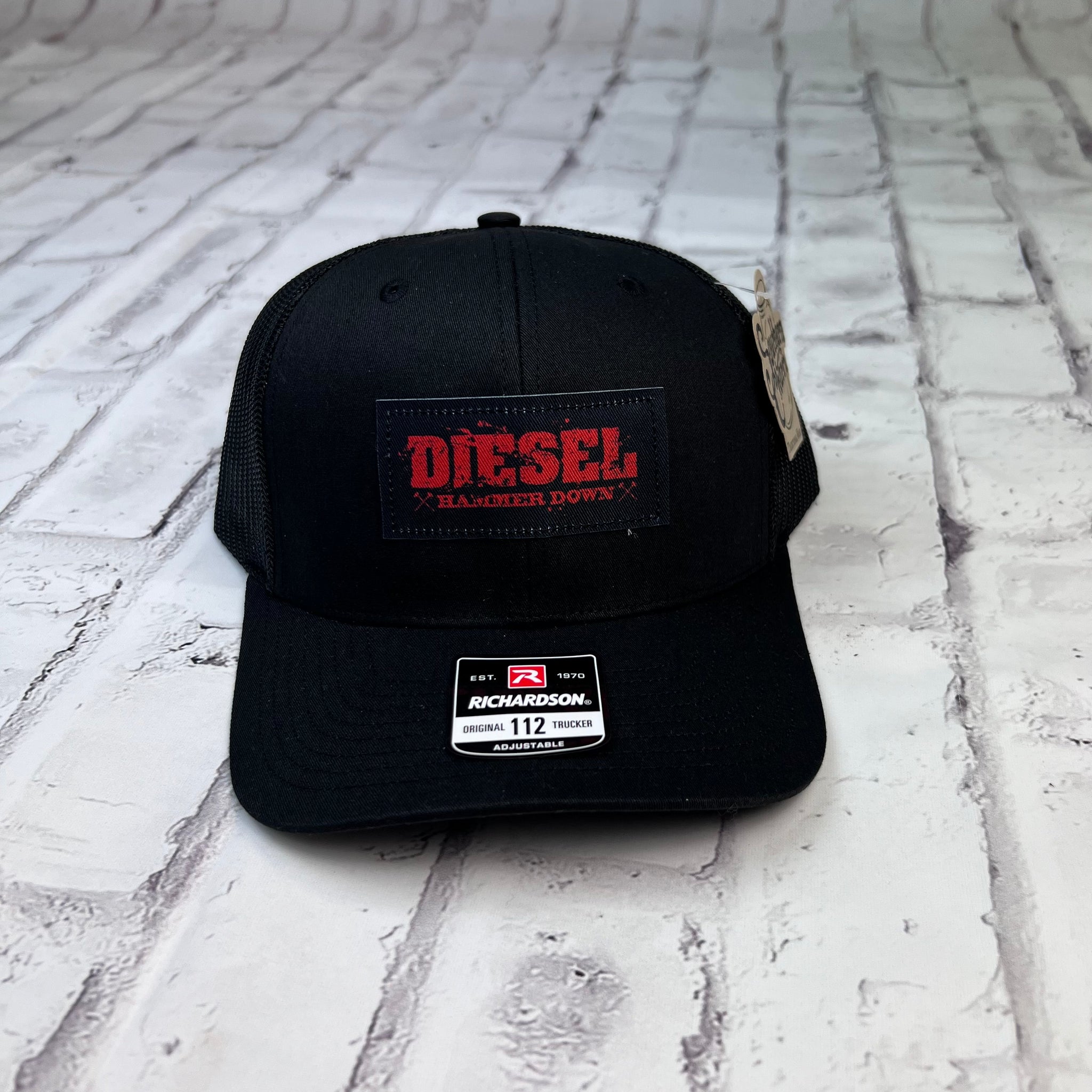 Hammer Down "Diesel" Hat - Black with Leather Patch