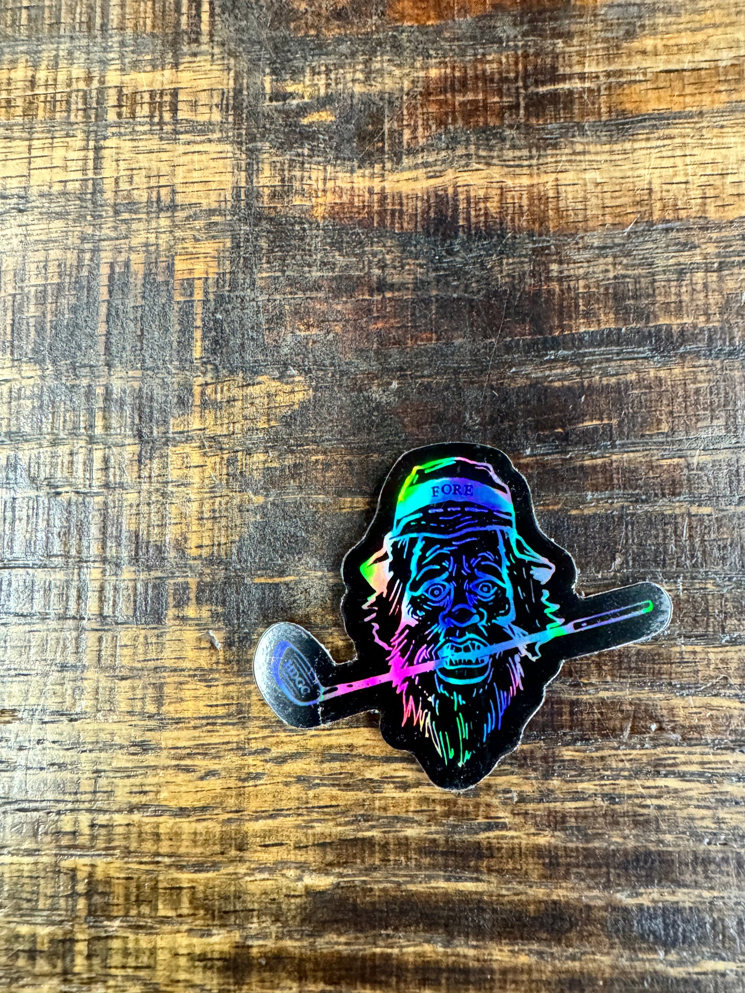 Hammer Down Golf Club "Hack Sasquatch" Holographic Sticker - 1"