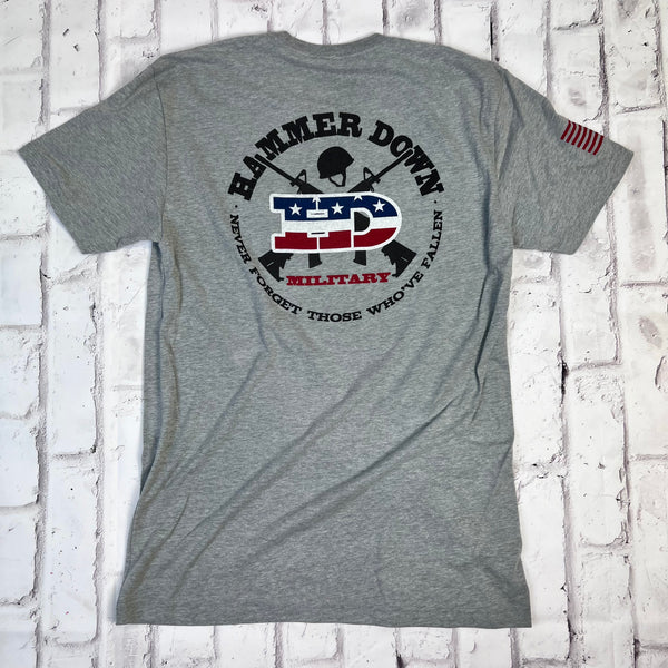 Hammer Down "Military" Short Sleeve T-shirt - Heather Grey