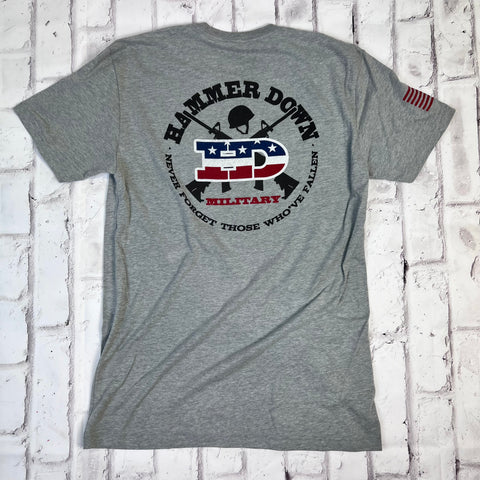 Hammer Down "Military" Short Sleeve T-shirt - Heather Grey