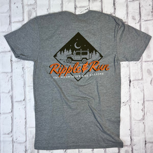 Ripple and Run "Night Ride" Short Sleeve T-shirt - Gray