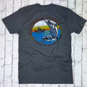 Southern Charm "Marlin" Short Sleeve T-shirt - Charcoal