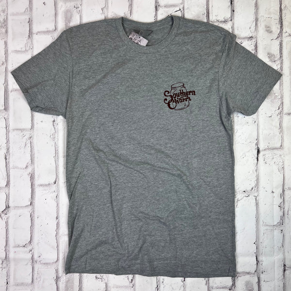 Southern Charm "Big Sunflower" Short Sleeve T-shirt - Heather Gray