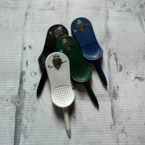 Hammer Down Golf Club "HD Golf Club" Divot Repair Tool - Black White Blue Green