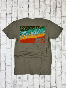 Hammer Down "Trout Skin Patch" Short Sleeve T-shirt - Warm Grey - Southern Charm "Shop The Charm"