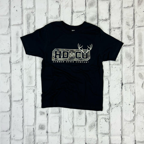 KIDS Hammer Down "HDCO Antler Camo" Short Sleeve T-shirt - Black - Southern Charm "Shop The Charm"