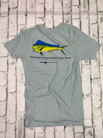 Southern Charm "Mahi Mahi" Short Sleeve T-shirt - Seaside Blue - Southern Charm "Shop The Charm"