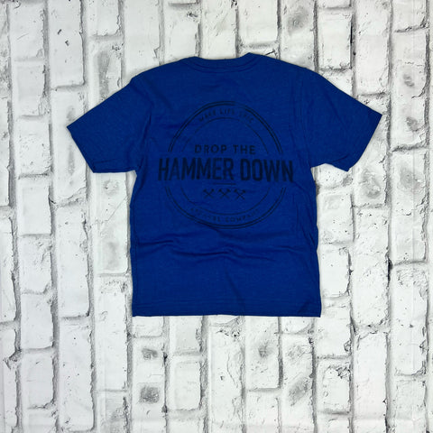 KIDS Hammer Down "MLE Stamp" Short Sleeve T-shirt - Royal Blue - Southern Charm "Shop The Charm"
