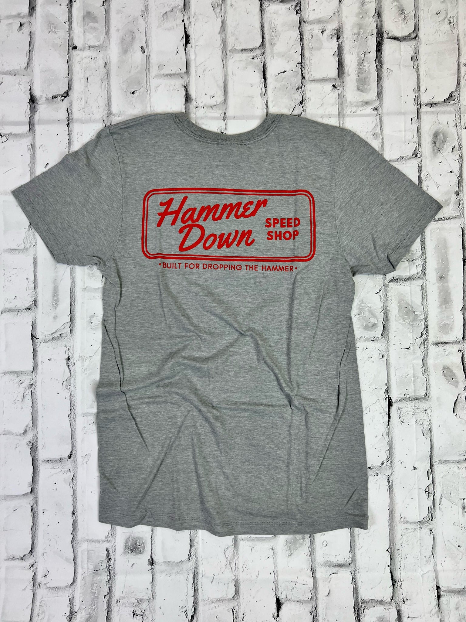 Hammer Down "Speed Shop" Short Sleeve T-shirt - Pewter - Southern Charm "Shop The Charm"