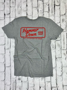 Hammer Down "Speed Shop" Short Sleeve T-shirt - Pewter - Southern Charm "Shop The Charm"