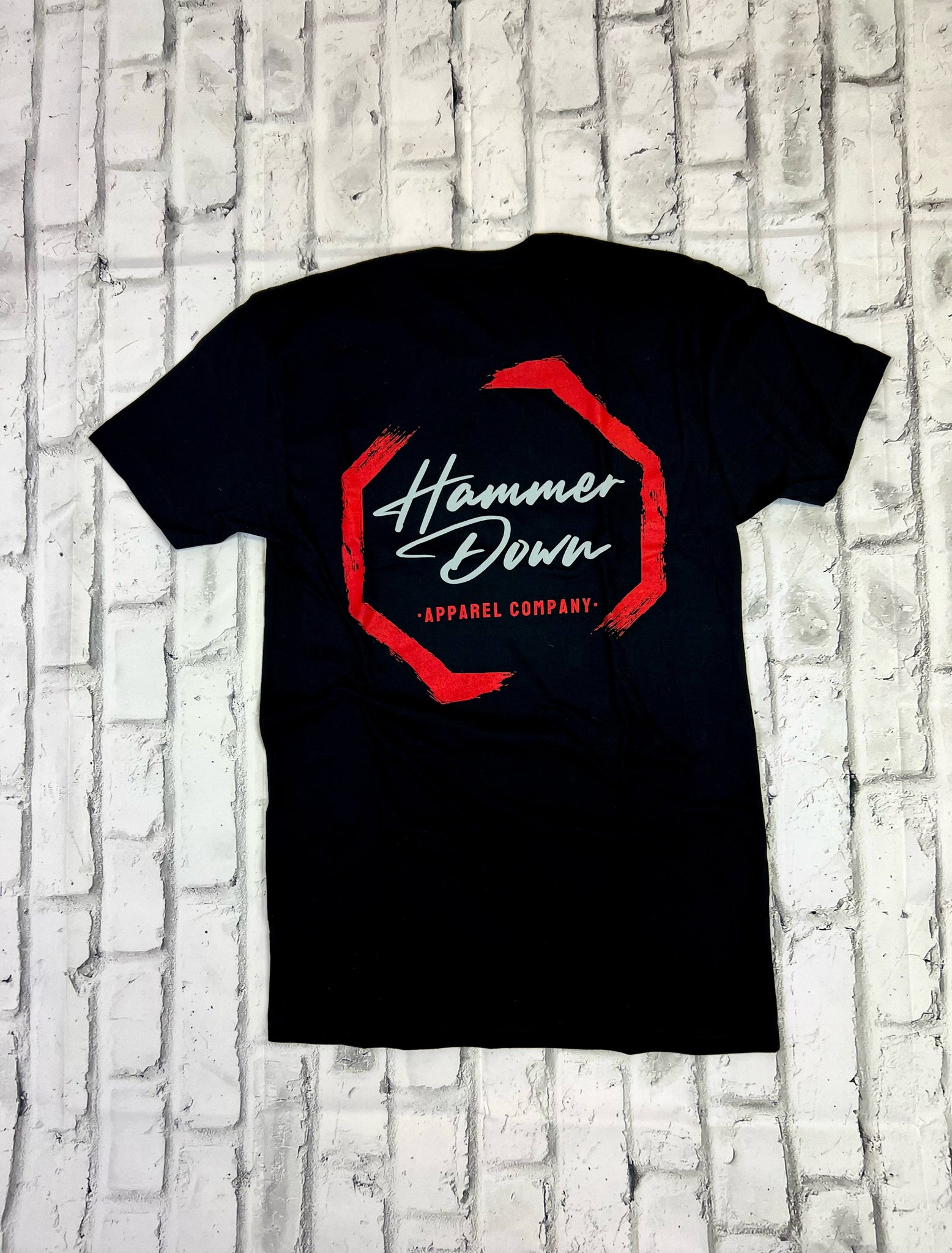 Hammer Down "Black and Red Paint Octagon" Short Sleeve T-shirt - Black - Southern Charm "Shop The Charm"