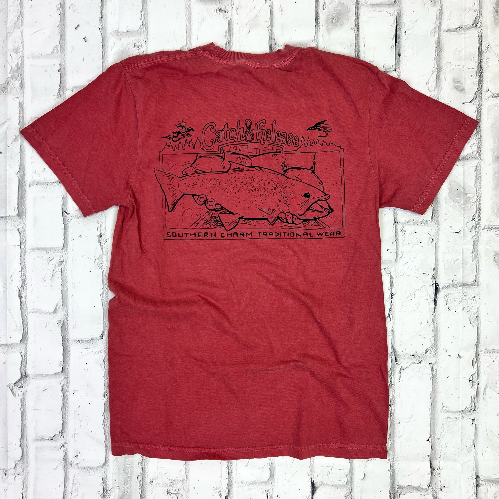 Southern Charm "Catch and Release" Short Sleeve T-shirt - Red
