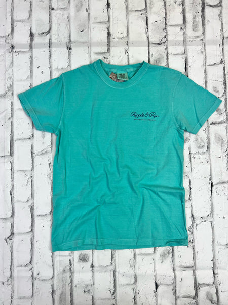Ripple and Run "Mountain Peaks" Short Sleeve T-shirt - Aqua Blue - Southern Charm "Shop The Charm"