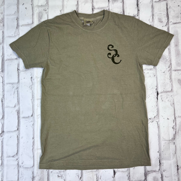 Southern Charm "Jumping Deer" Short Sleeve T-shirt - Military